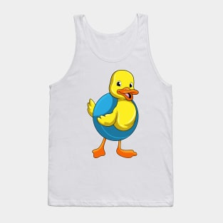 Duck at Swimming with Swim ring Tank Top